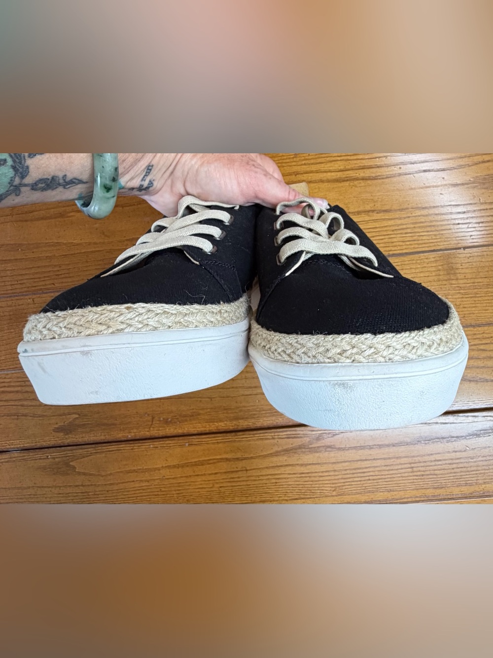 Spenco Men’s Black Canvas Espadrille Sneakers – Size 12 D 🖤 - Picture 7 of 9